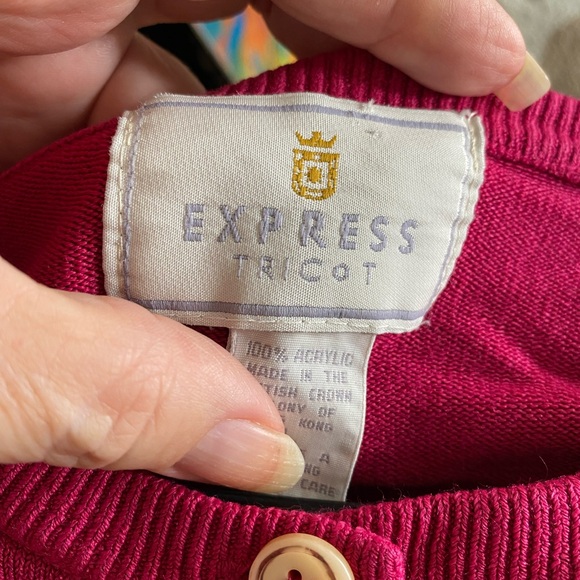 Vintage Express Tricot Cranberry Red Cardigan Sweater❤️ - Picture 5 of 6